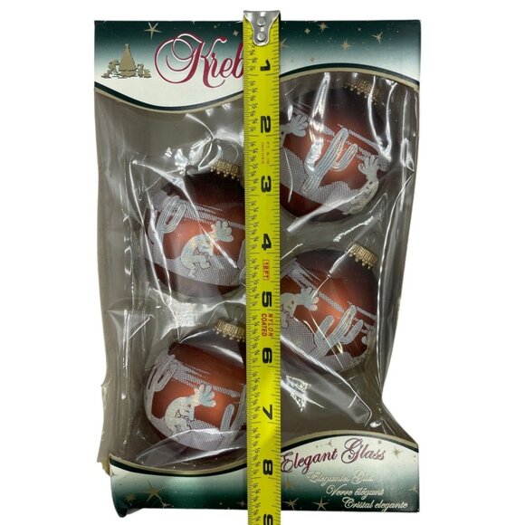 Krebs Exclusive Designer Glass Christmas Ornaments Set Of 4 Kokopelli Cactus - Picture 6 of 8